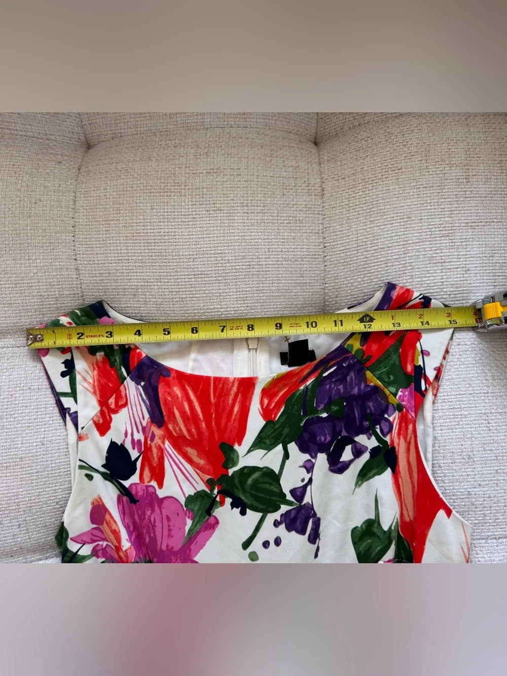 J. Crew Floral Sheath Dress in White with Red, Pink & Purple Blooms - size 0